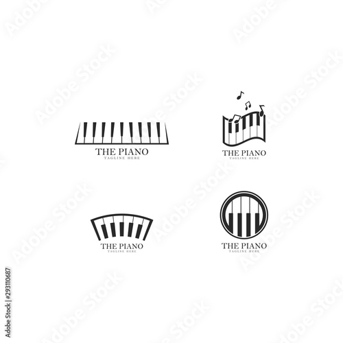 Piano logo template vector icon illustration design 
