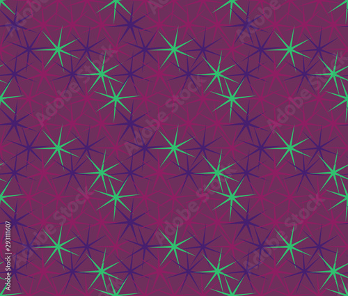 Vector abstract seamless pattern with hexagons of different colors. Textile background for package, cover, greeting cards.