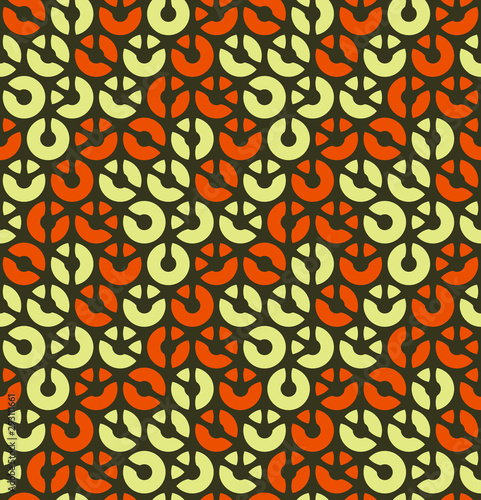 Circle shapes seamless pattern. Geometric abstract circle mosaic. Decorative backdrop for wallpaper, pattern fills, web page background, surface textures.