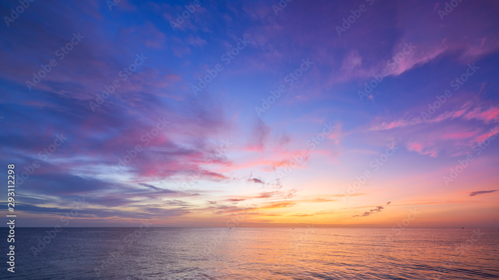 panorama sunset skyline seascape twilihgt cloudscape