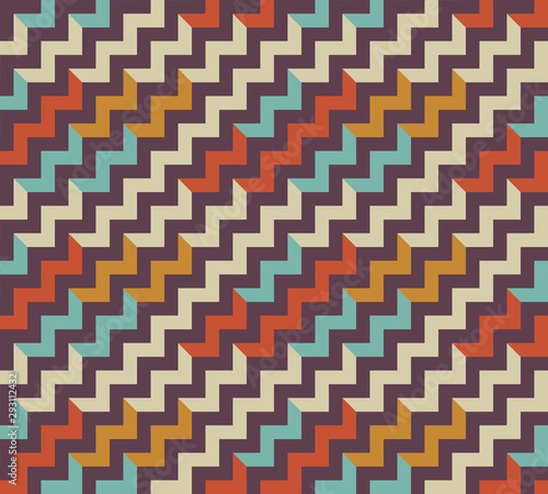 Seamless geometric pattern with zigzags. Textile printing, fabric, package, cover, greeting cards.