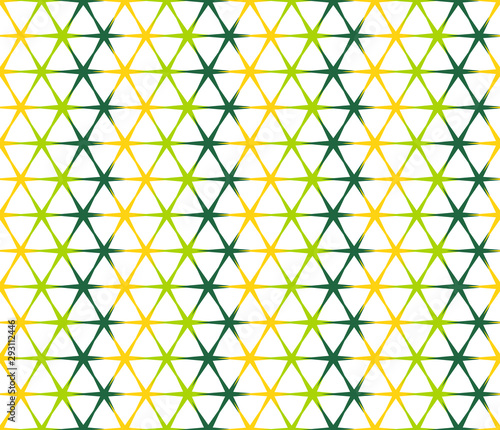 Vector abstract seamless pattern with hexagons of different colors. Textile background for package, cover, greeting cards.