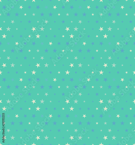 Vector seamless illustration of multicolor stars pattern. Colored geometric vector background.