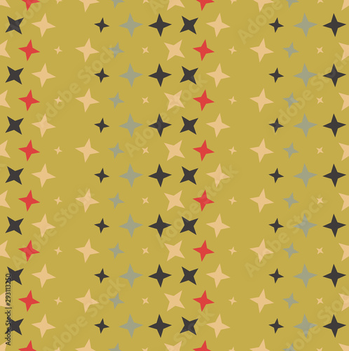Seamless geometric wallpaper. Mosaic template pattern made of stars. For any design purposes.