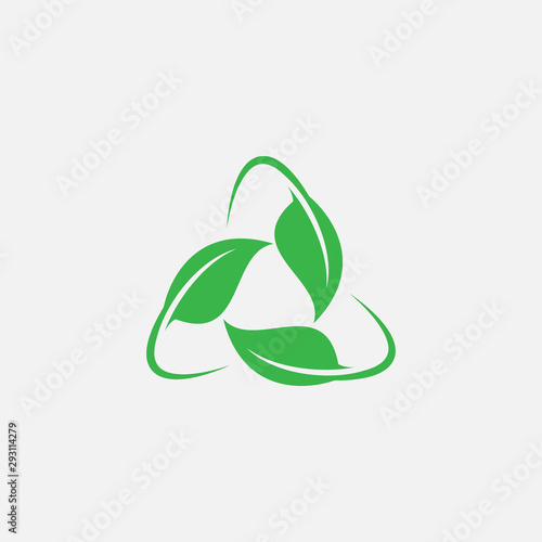 leaf icon vector illustration, leaf recycle logo design, eco logo design