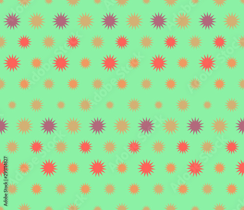 Abstract seamless background pattern with colorful stars. Mosaic texture for prints, textile, fabric, package, cover, greeting cards.