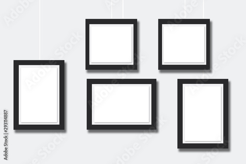 set of black blank frames