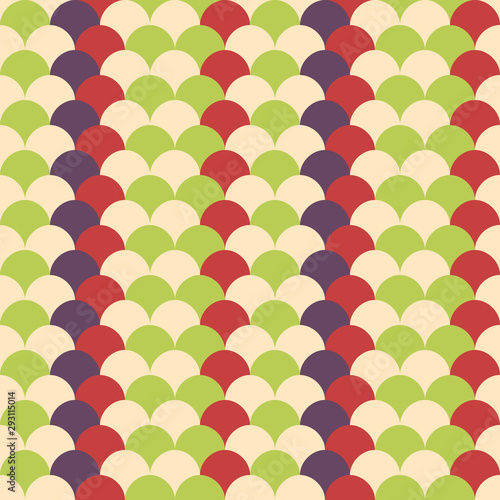 Colorful seamless pattern with fish scale. Japanese geometric background.