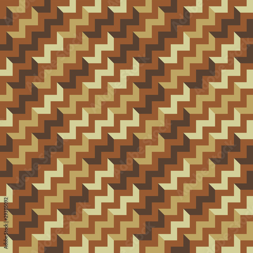 Colorful seamless pattern with zigzags. Low poly geometric background.