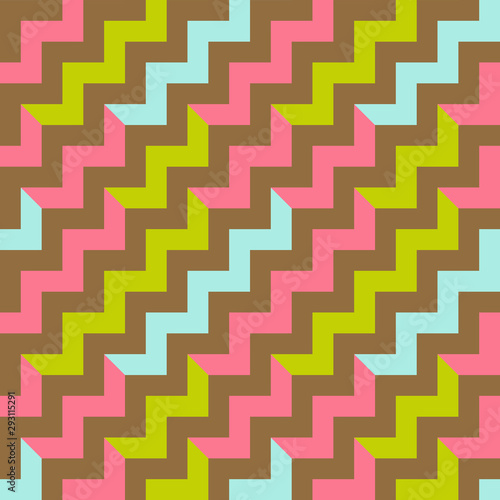 Seamless geometric pattern with zigzags. Textile printing, fabric, package, cover, greeting cards.