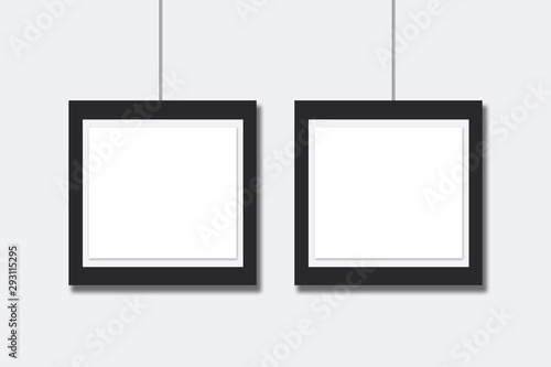 black photo frame isolated on white background