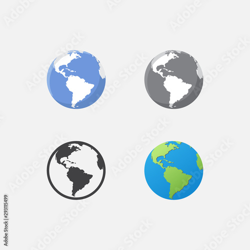 earth icon set illustration, globe icon vector illustration, world icon design vector illustration