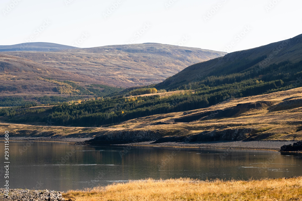 Fototapeta premium Herbststimmung am Hvalfjörður /Hvalfördur nahe Borgarnes auf Island