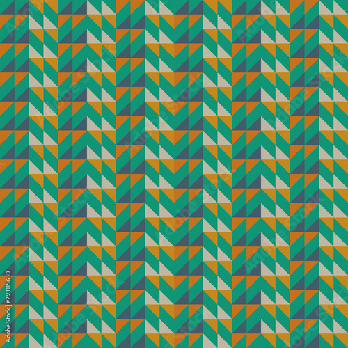Vector abstract seamless pattern with triangles of different colors. Textile background for package, cover, greeting cards.