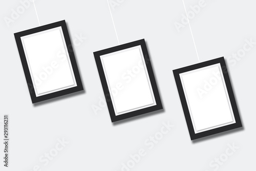 photo frames with blank space isolated on white
