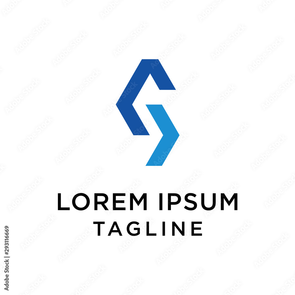 Creative Minimalist Solid Letter CS. Iconic Logo Design Using Letters C S Creative Minimalist Solid Letter CS. Iconic Logo Design Using Letters C S