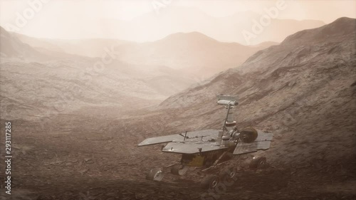 Oppotunity Mars exploring the surface of red planet. Elements of this image furnished by NASA photo