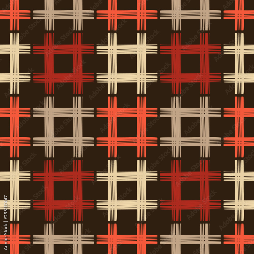 Obraz premium Ethnic boho seamless pattern. Lace. Embroidery on fabric. Patchwork texture. Weaving. Traditional ornament. Tribal pattern. Folk motif. Can be used for wallpaper, textile, wrapping, web. 