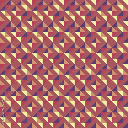 Vector seamless illustration of multicolor triangle pattern. Colored geometric vector background.