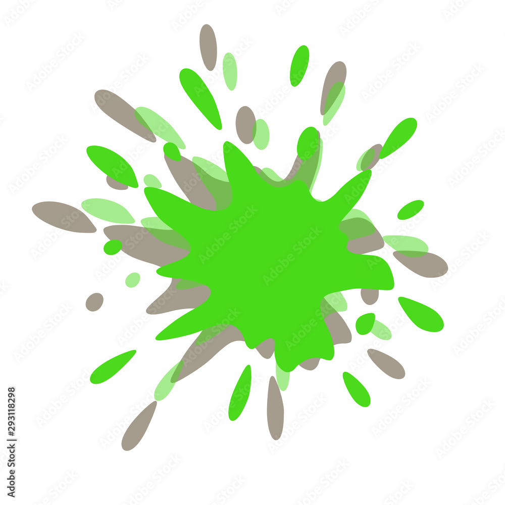 Abstract blot and splashes of a drop of paint on a white isolated background. Abstract blot and splashes of a drop of paint on a white isolated background.