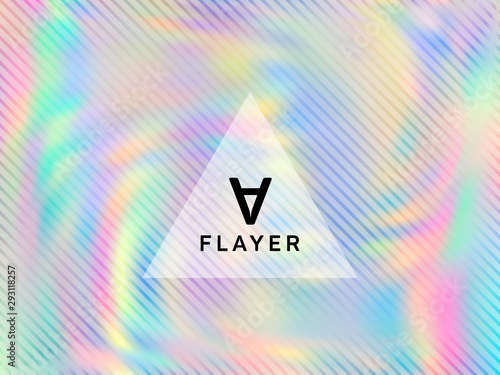 flyer neon hologram texture vector background.