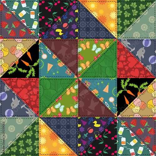 patchwork background with different patterns 