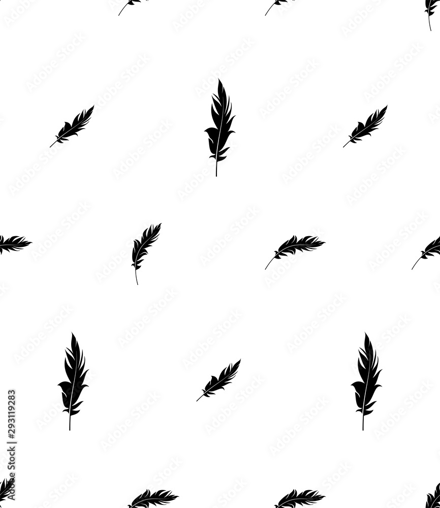 Fototapeta premium Feather Icon Seamless Pattern