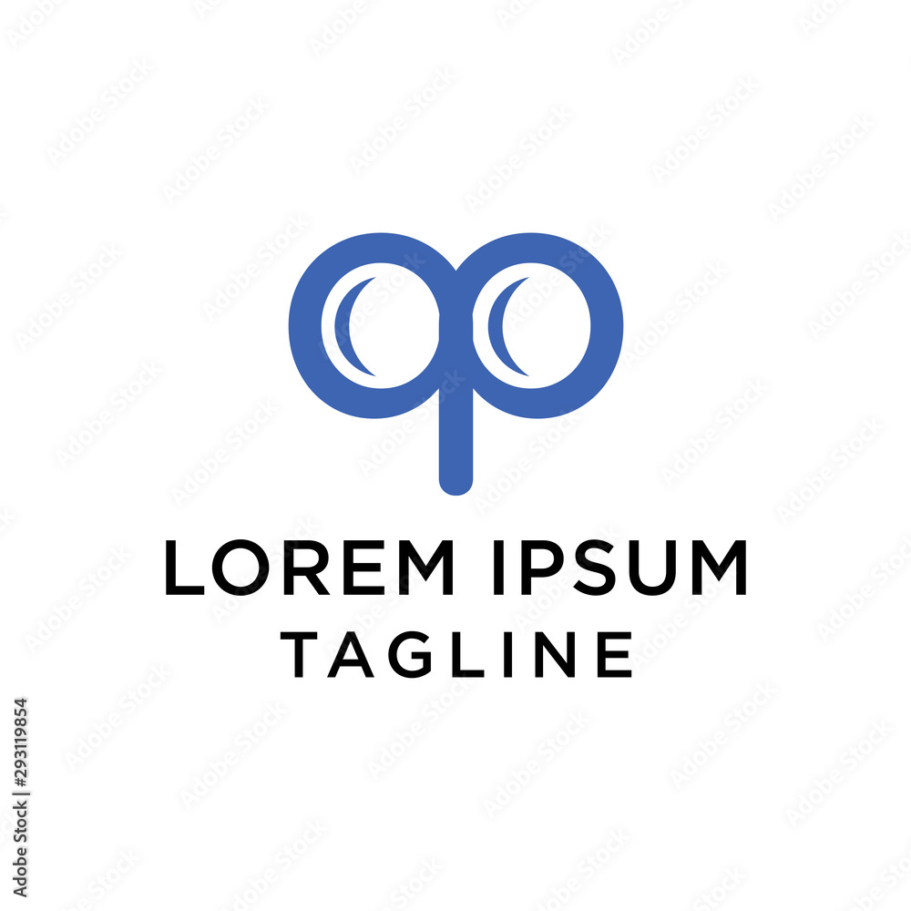 Initial Letter Ap Linked Round Lowercase Logo With Similar Eye