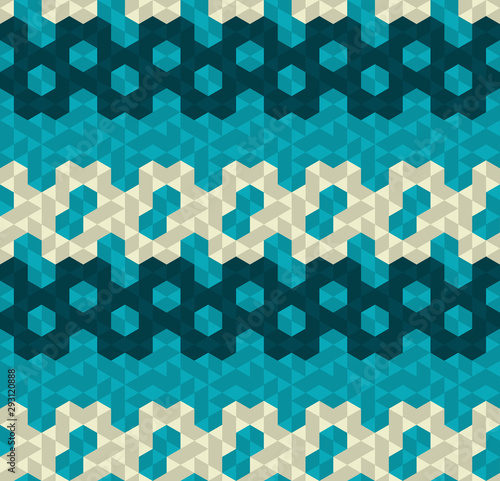 Abstract seamless pattern. Colorful geometric background with hexagons.