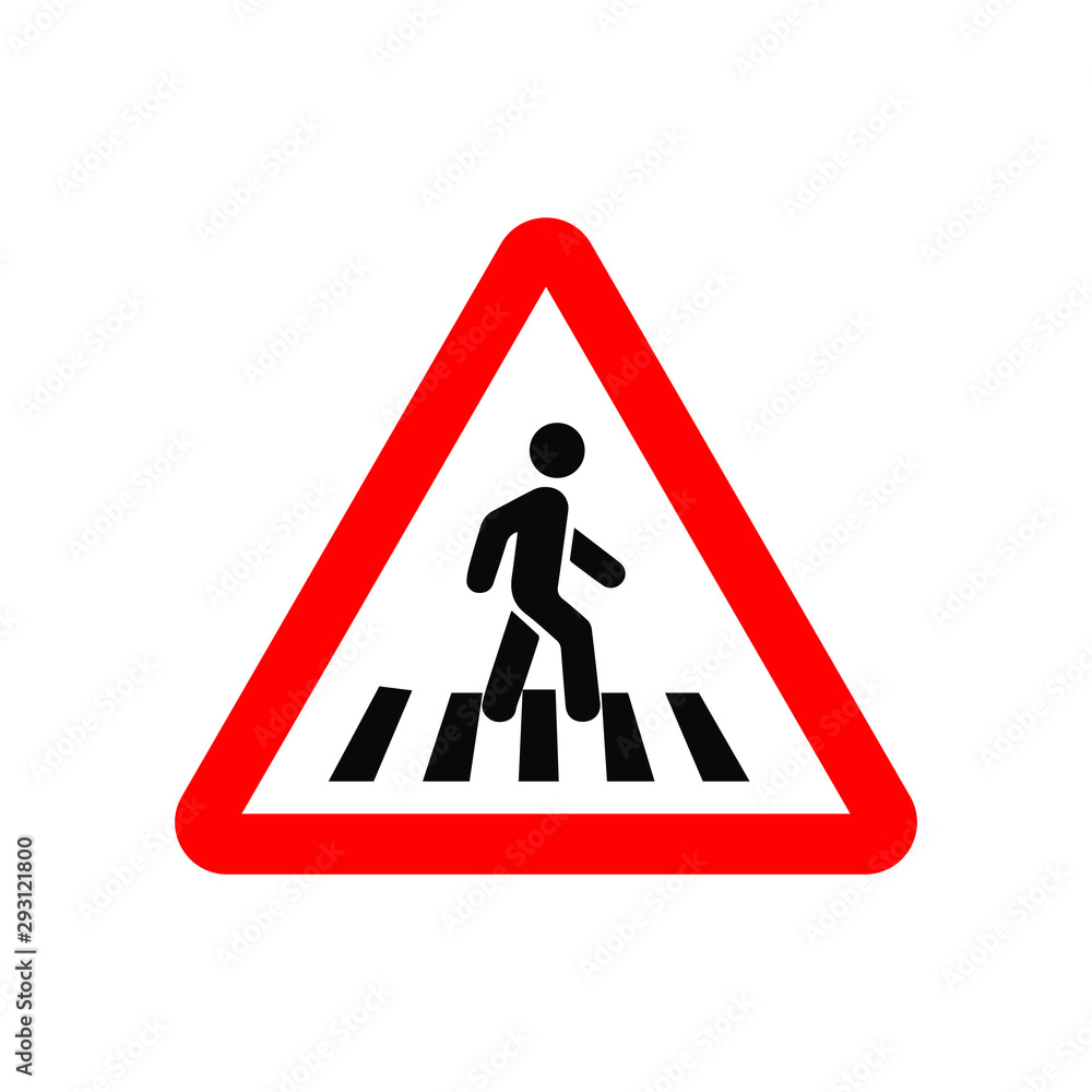 Pedestrian crossing sign isolated vector icon. Pedestrian crossing sign isolated vector icon.