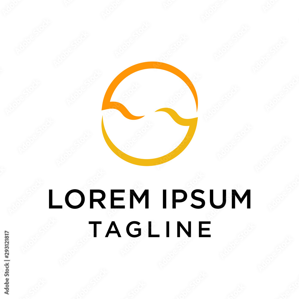 Obraz premium Abstract letter S with sun logo design template. creative sign. Universal vector icon.