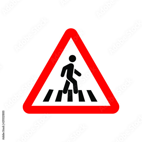 Pedestrian crossing sign isolated vector icon.
