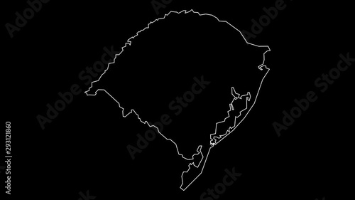 Rio Grande do sul Brazil federal state map outline animation photo