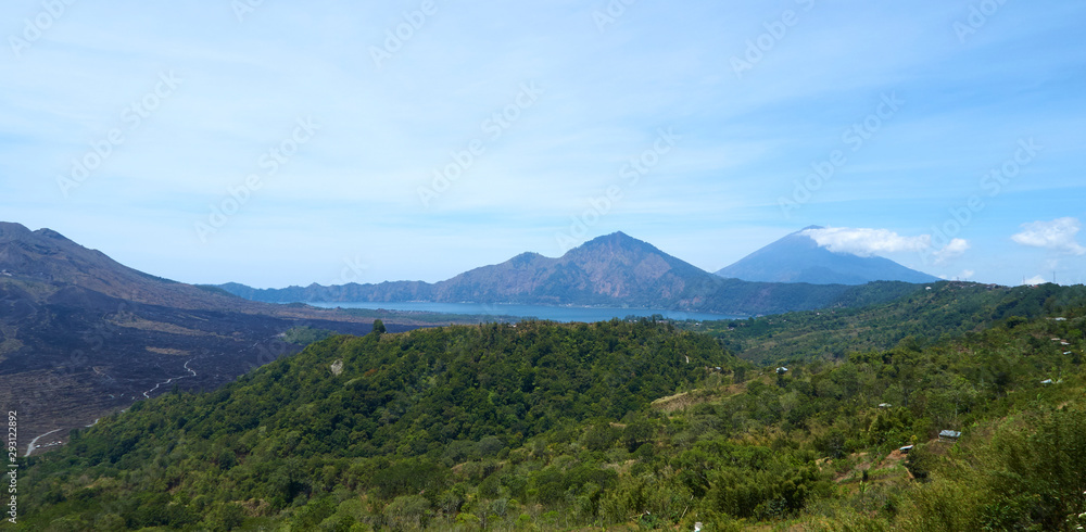 landscape with mountains and clouds