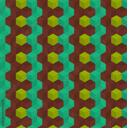 Seamless geometric pattern with cubes. Textile printing, fabric, package, cover, greeting cards.