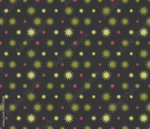 Abstract seamless stars pattern. Background design for prints, textile, fabric, package, cover, greeting cards.