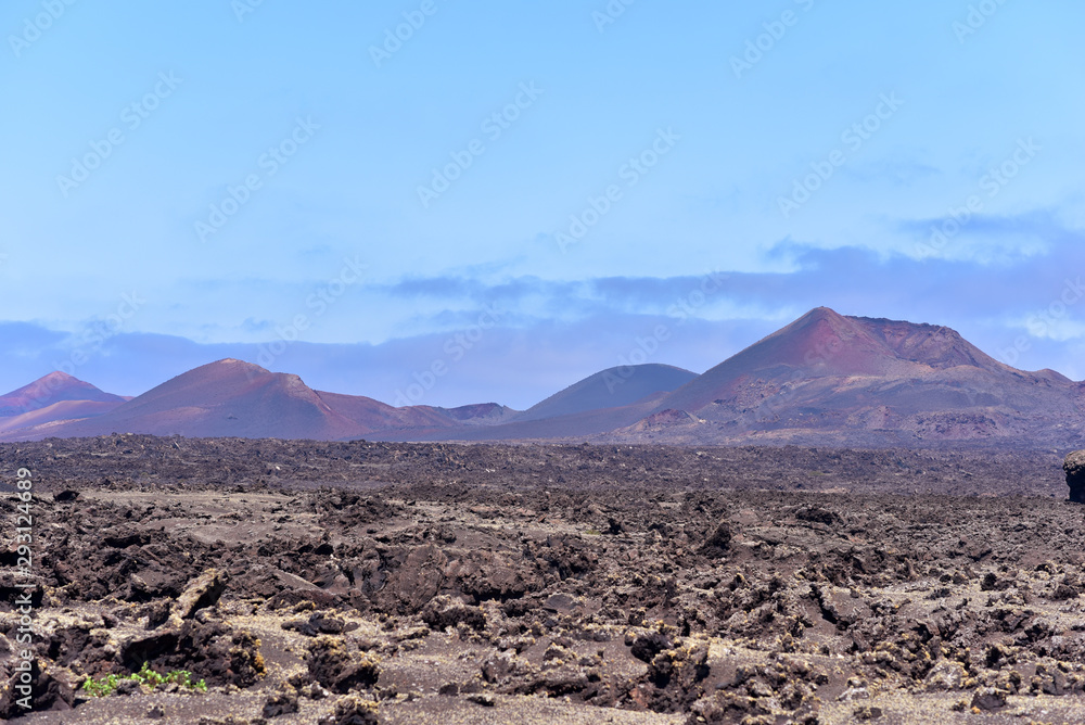 Fire Mountains in Timanfaya National Park, Southern Lanzarote, Canary Islands, Spain