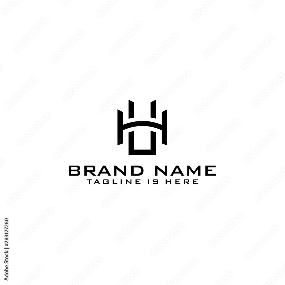 Letter HU logo icon design template elements