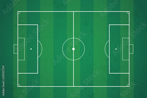 Football pitch - soccer field top view vector illustration