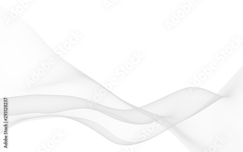 White abstract background. Fluttering white scarf. Waving on wind white fabric. 3D illustration © Plastic man