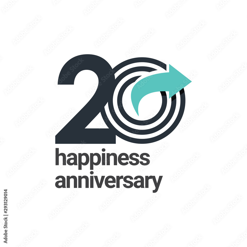 Obraz premium 20 Years Happiness Anniversary Vector Template Design Illustration