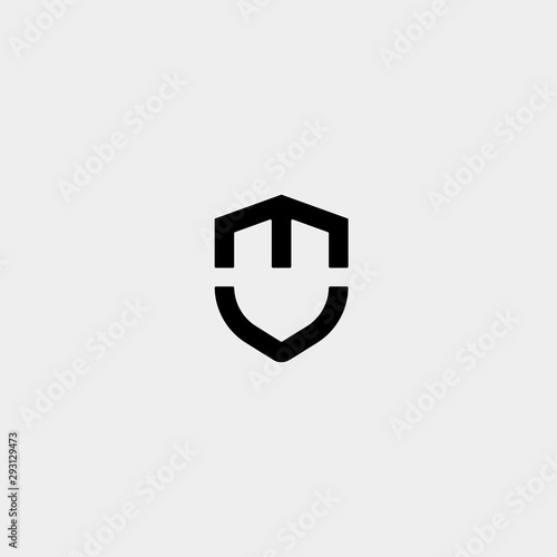Initial T M Shield Logo Template Vector Design