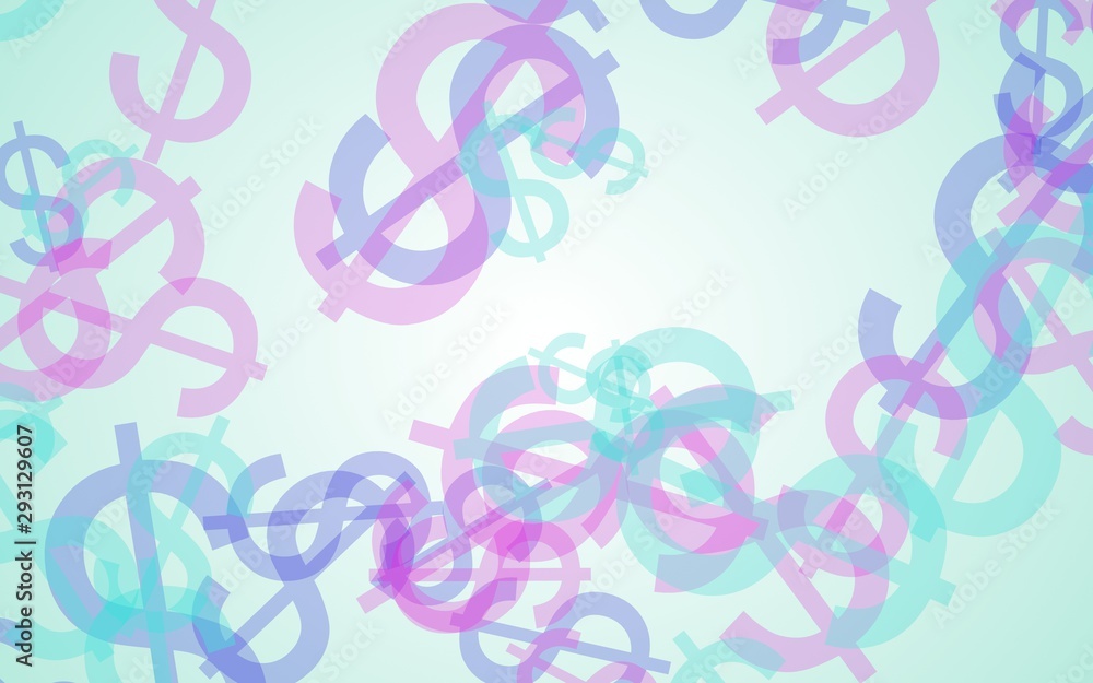 Multicolored translucent dollar signs on white background. Red tones. 3D illustration Multicolored translucent dollar signs on white background. Red tones. 3D illustration