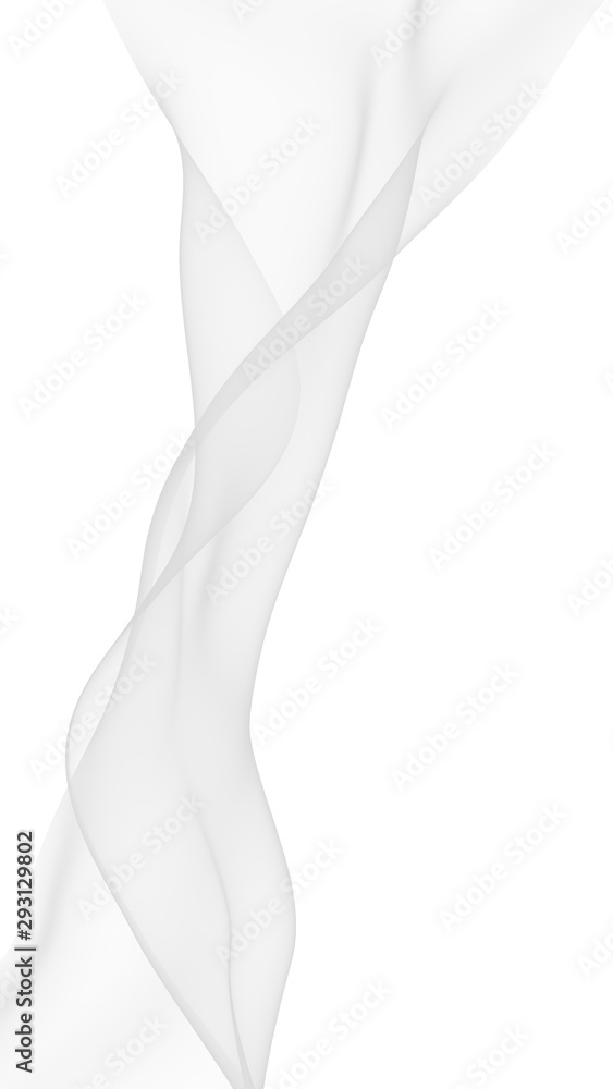 White abstract background. Fluttering white scarf. Waving on wind white fubric. 3D illustration White abstract background. Fluttering white scarf. Waving on wind white fubric. 3D illustration