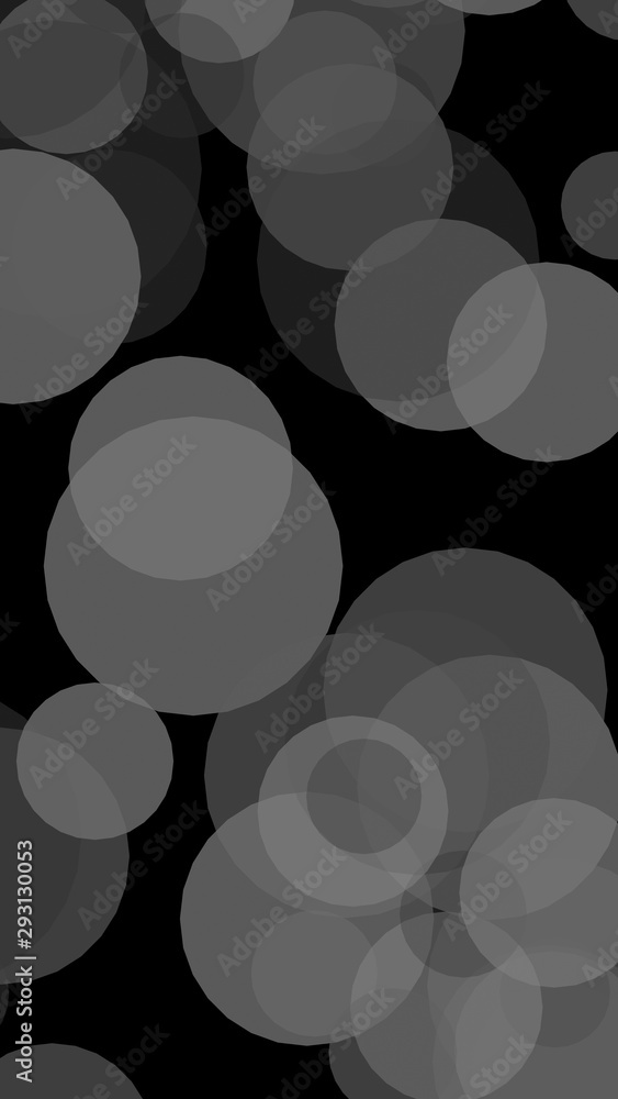 Multicolored translucent circles on a dark background. 3D illustration Multicolored translucent circles on a dark background. 3D illustration