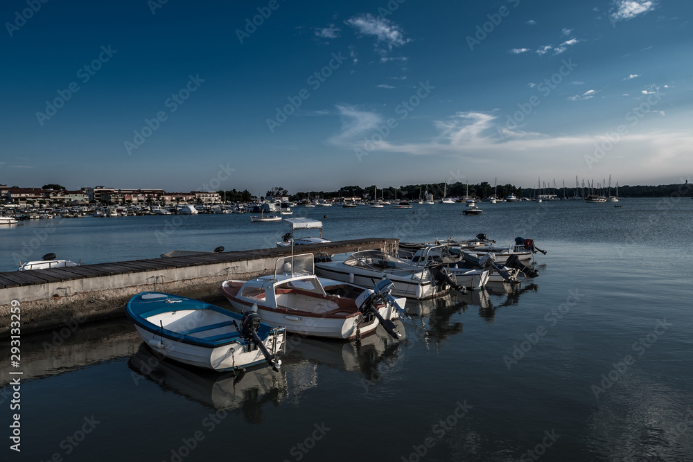 Harbor With Motorboats in Croatia