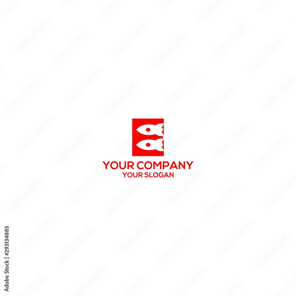 Obraz premium E Rocket Logo Design Vector