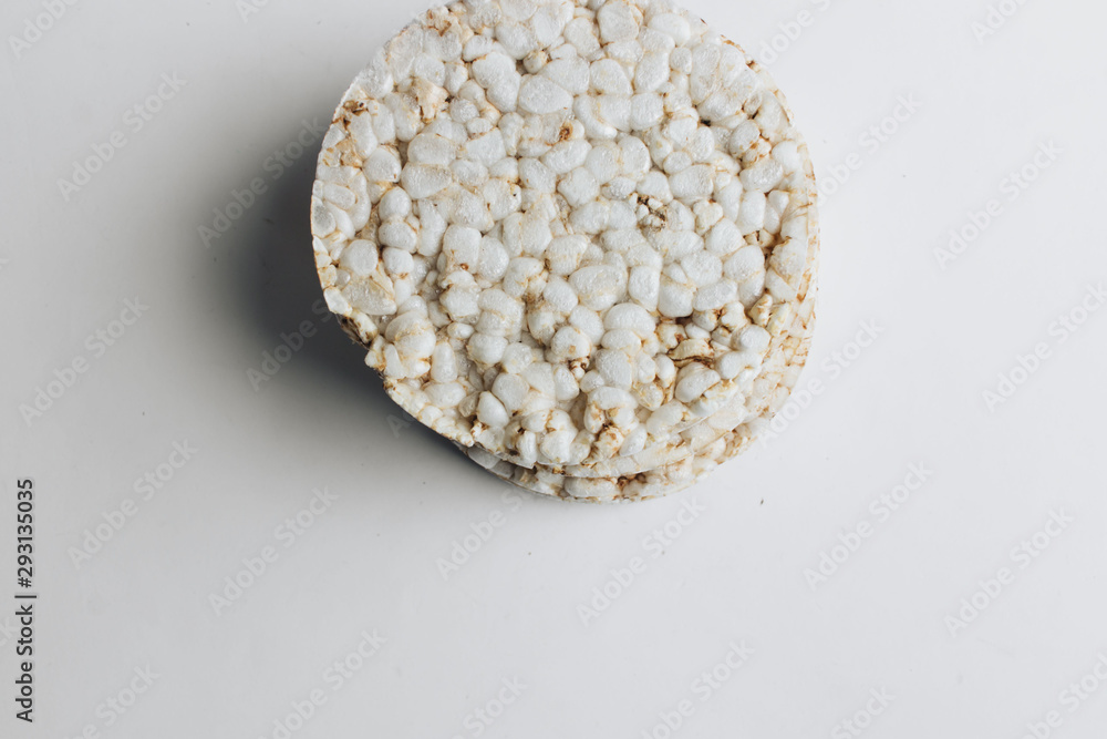 Crispbreads on white backround, healthy food Crispbreads on white backround, healthy food
