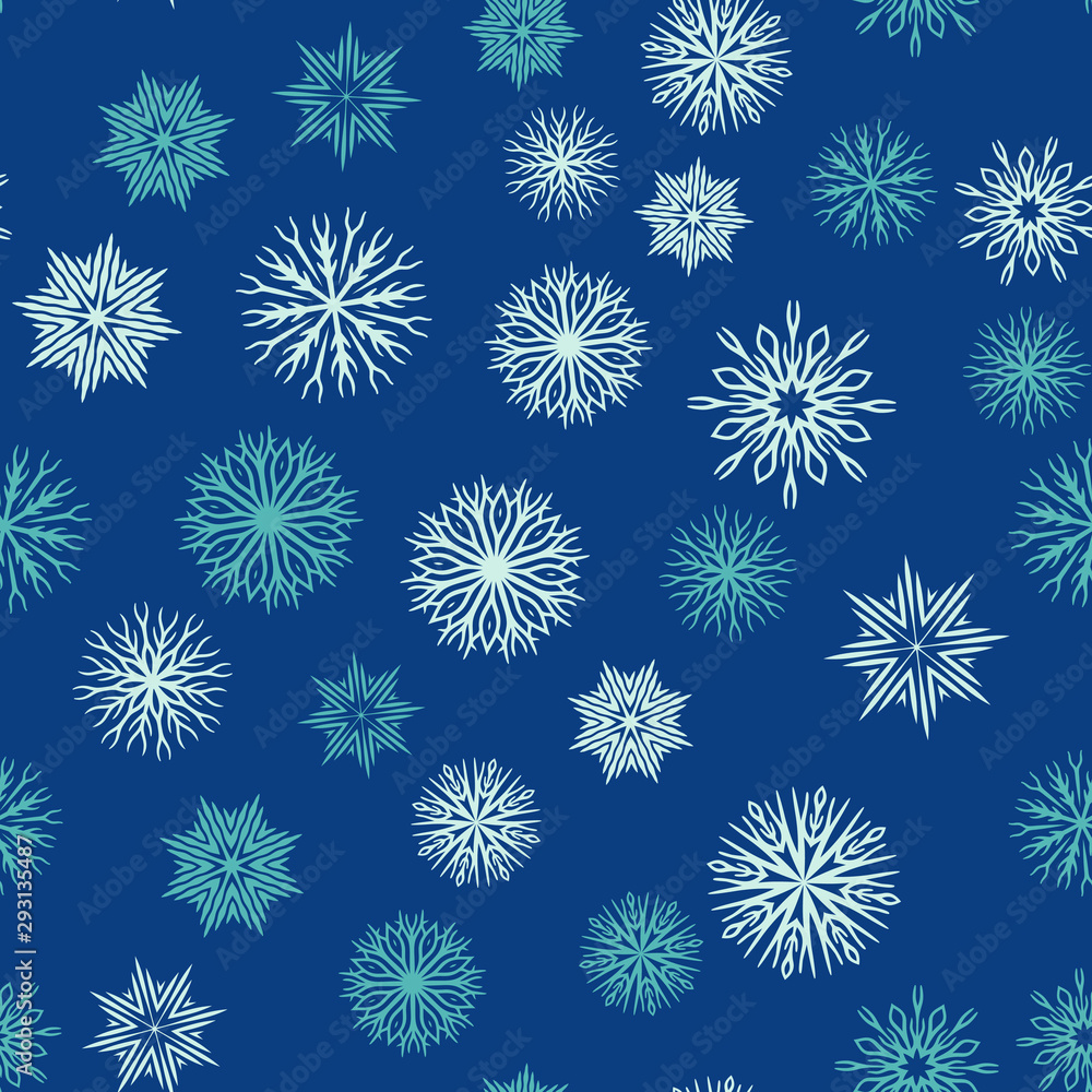 Winter Holiday Snowflakes Seamless Pattern Winter Holiday Snowflakes Seamless Pattern