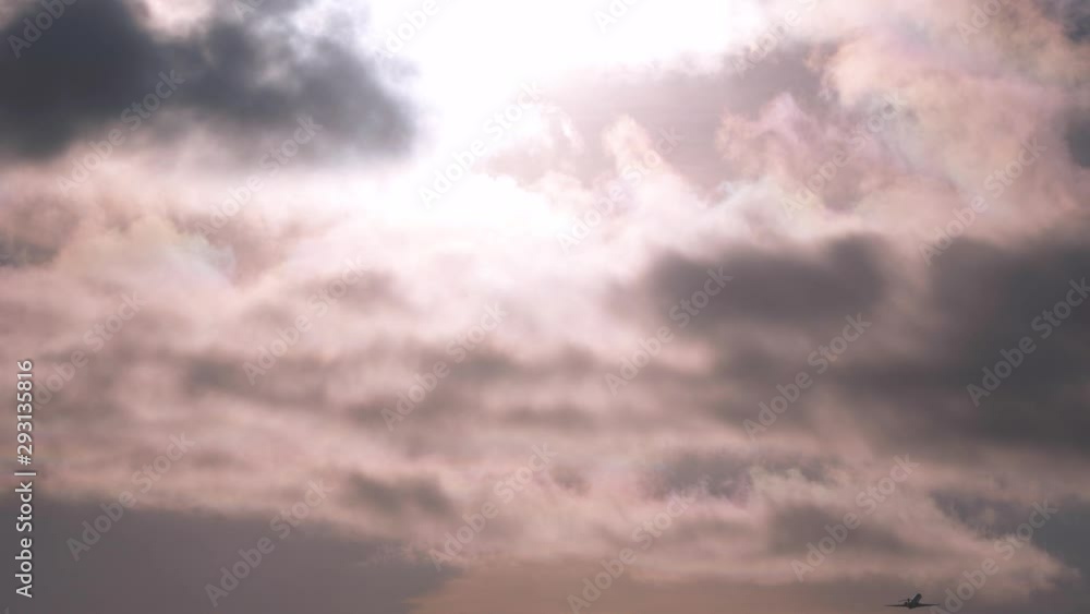 Plane is flying in sky. Travel, air transport, air transportation concept Plane is flying in sky. Travel, air transport, air transportation concept